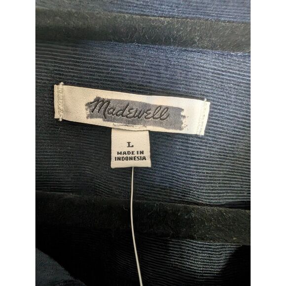 Madewell Men's Large Dark Navy Fine-Wale Corduroy Button-Up Shirt NWT NY110 - Picture 10 of 11